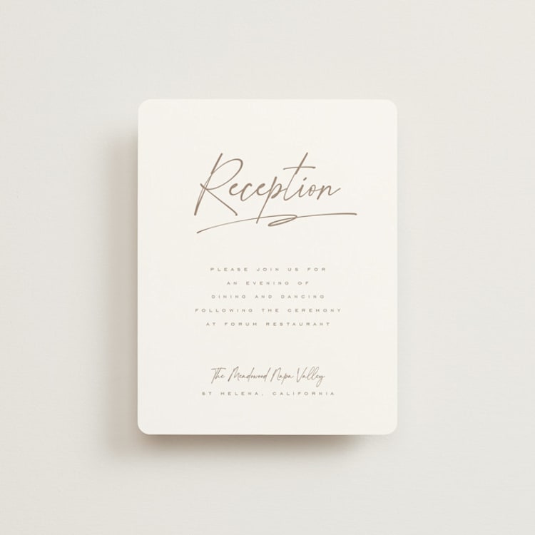 "Full Photo" - Reception Cards in Chiffon by Orasie - Front