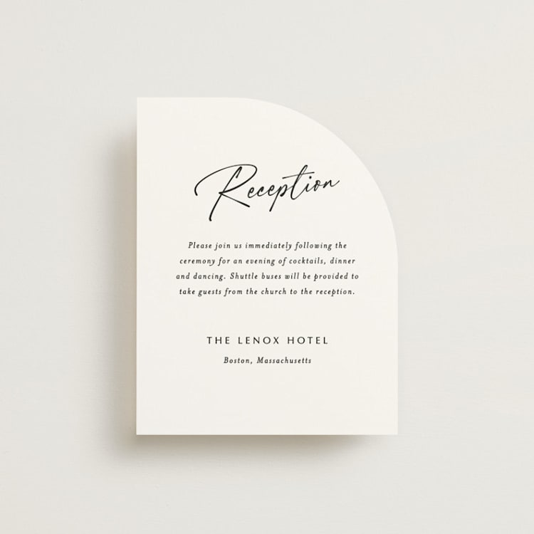 "Belle Romance" - Reception Cards in Onyx by Katherine Moynagh - Front