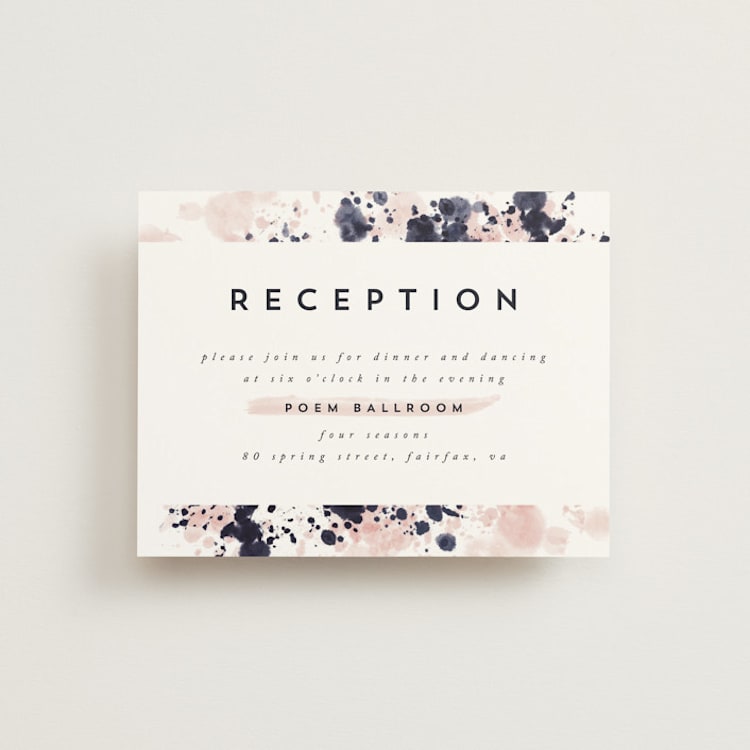 "artful celebration" - Reception Cards in Blush by Qing Ji - Front