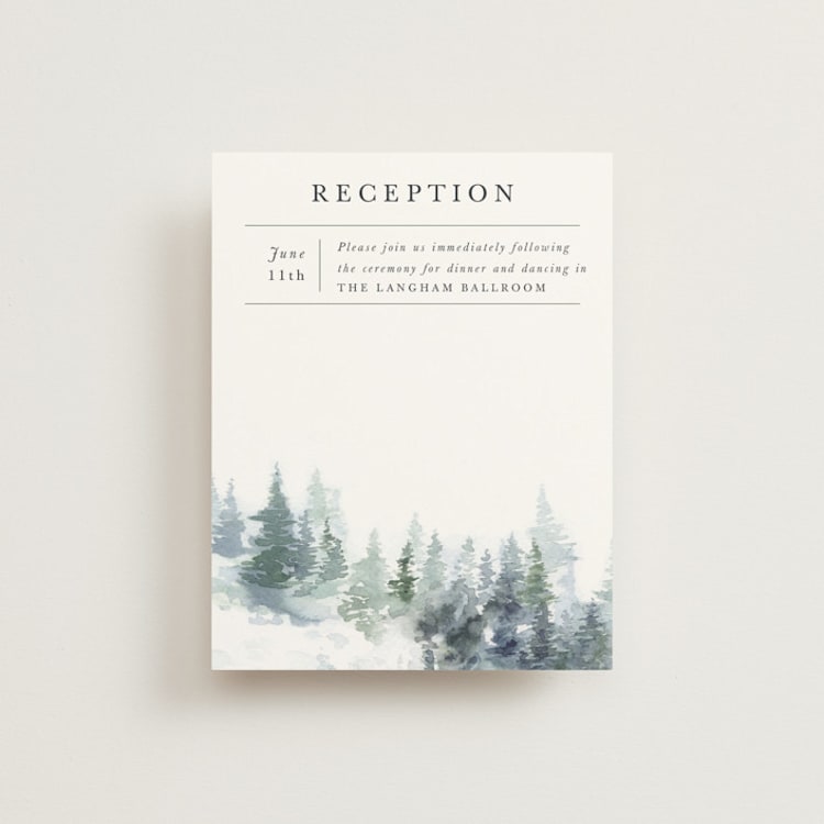 "painted woods" - Reception Cards in Rain by Anne Kostecki - Front