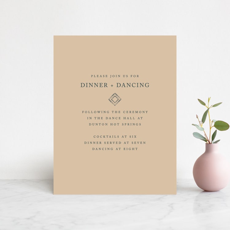 "Simply Modern" - Reception Cards in Jade by Something Noir - Front