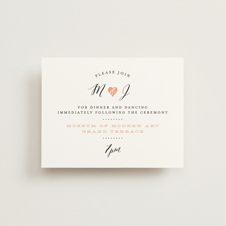 "Heartbeat" - Reception Cards in Petal by Sarah Curry - Front