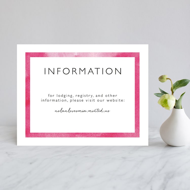 "Skyline Chicago" - Reception Cards in Magenta by Laura Condouris - Front