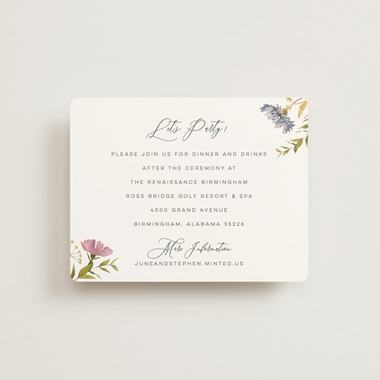 "Untied" - Reception Cards in Sherbert by Erin Hodges - Front