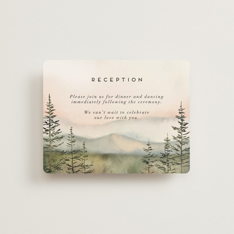 "Every Single Dawn With You" - Reception Cards in Forest by Petra Kern - Front