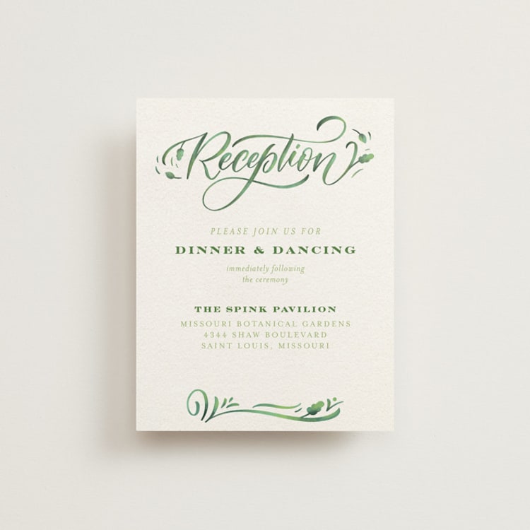 "Growing Ampersand" - Reception Cards in Ivory by Laura Bolter - Front