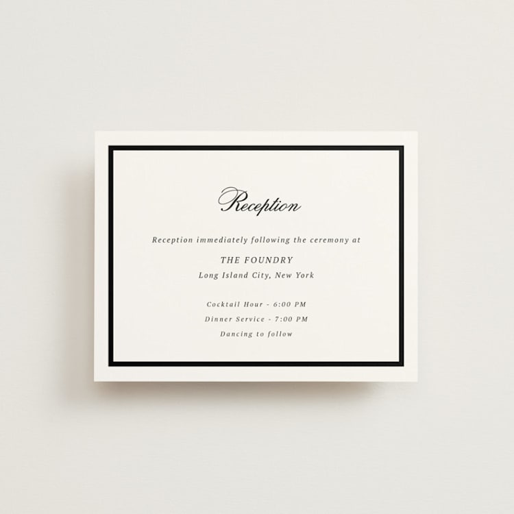 "Chic Union" - Reception Cards in Mystic Raven by Cass Loh - Front