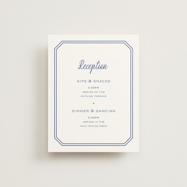 "Deluxe" - Reception Cards in Blueberry by Carolyn MacLaren - Front