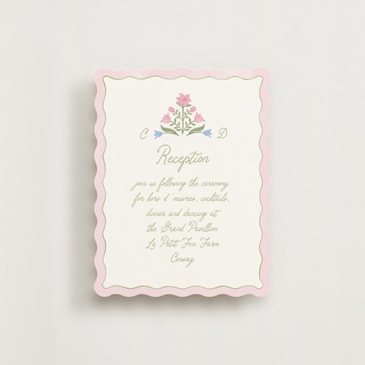 "Folk Garden" - Reception Cards in Garden by Creo Study - Front