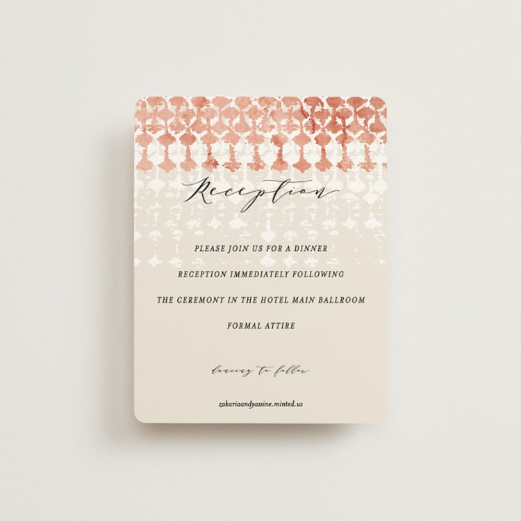 "Moroccan Jewel" - Reception Cards in Sepia Sunset by Zhay Smith - Front