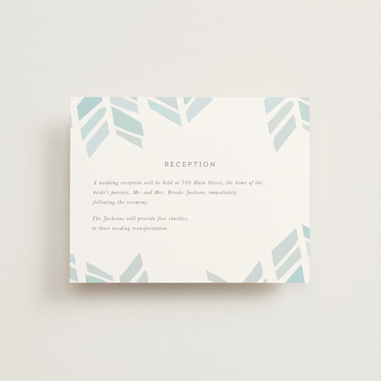 "Arrow Head" - Reception Cards in Sky by Erin Hodges - Front