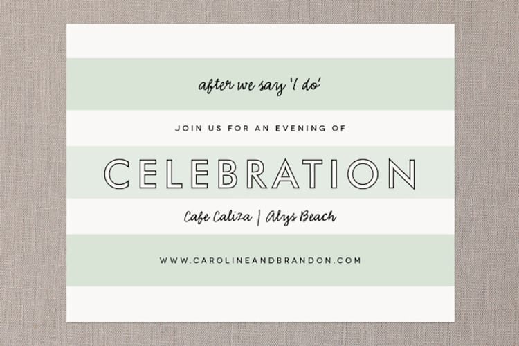 "Read Between the Lines" - Reception Cards in Ombre Mint by Lauren Chism - Front