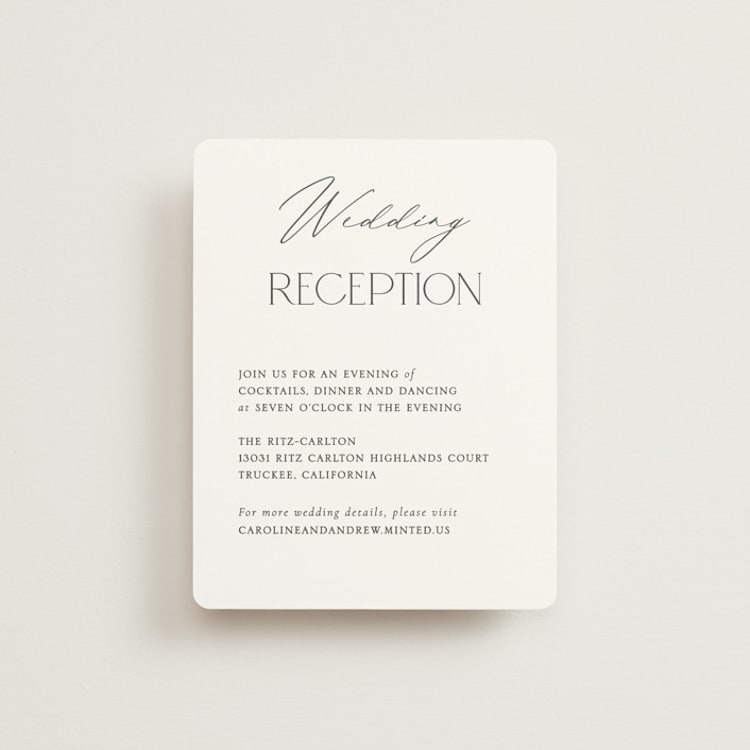 "Contemporary" - Reception Cards in Cotton by Vanessa Doyle - Front