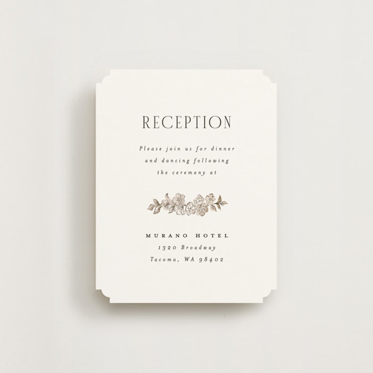 "Daphne" - Reception Cards in Sepia by Itsy Belle Studio - Front