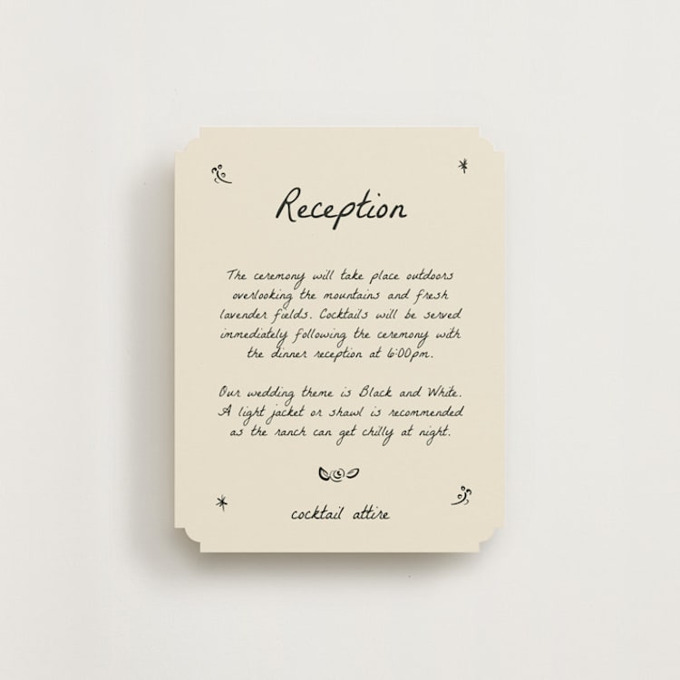 "Roses" - Reception Cards in Vanilla by Ani Somi - Front