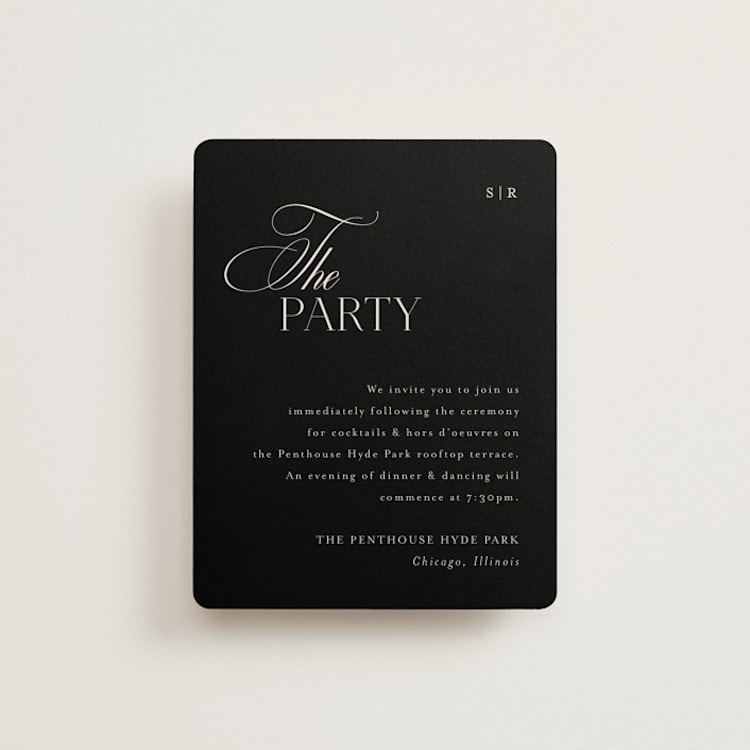 "Sibonie" - Reception Cards in Ivory by Melanie Kosuge - Front