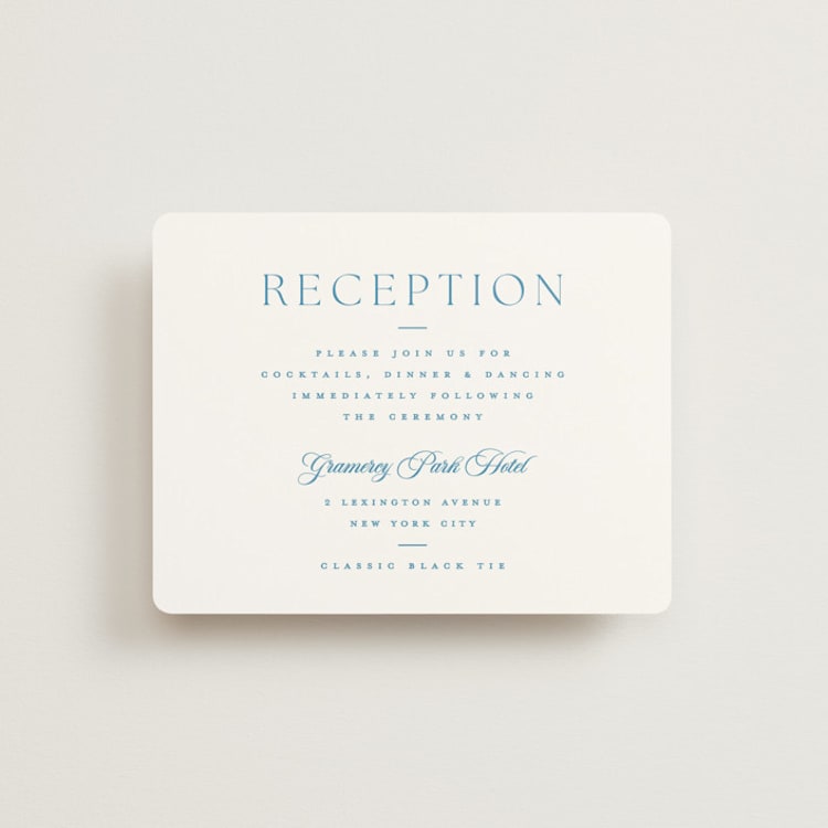 "Gwenyth" - Reception Cards in Neptune by Kristie Kern - Front