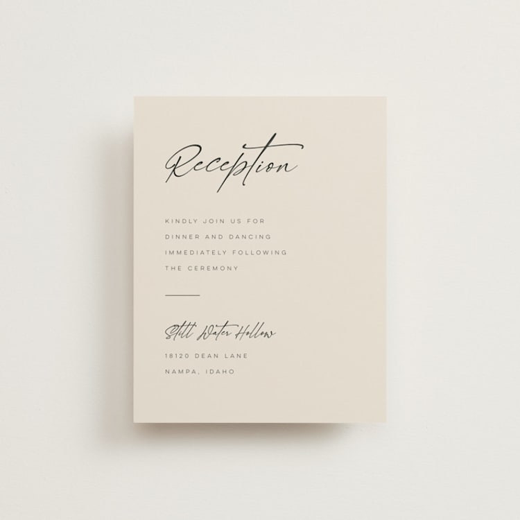 "Modernline" - Reception Cards in Cotton by April Astudillo - Front