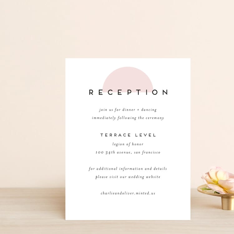 "Elementary" - Reception Cards in Dusty Rose by Katy Shen - Front