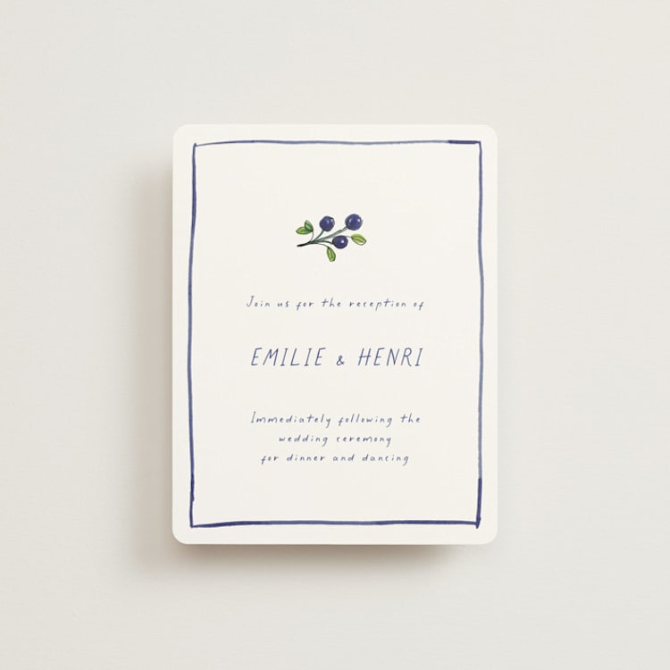 "Blue Bells" - Reception Cards in Cornflower by Mere Paper - Front