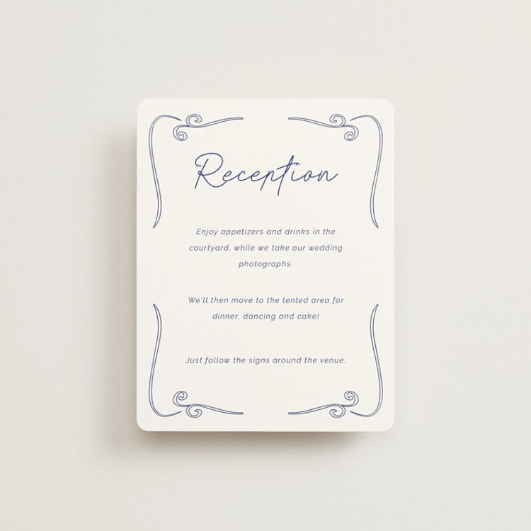 "Santorini" - Reception Cards in Cerulean by Zani van Zyl - Front