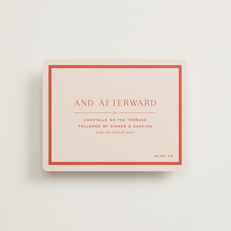 "Racquet" - Reception Cards in Verona Sunset by Megan Davis - Front