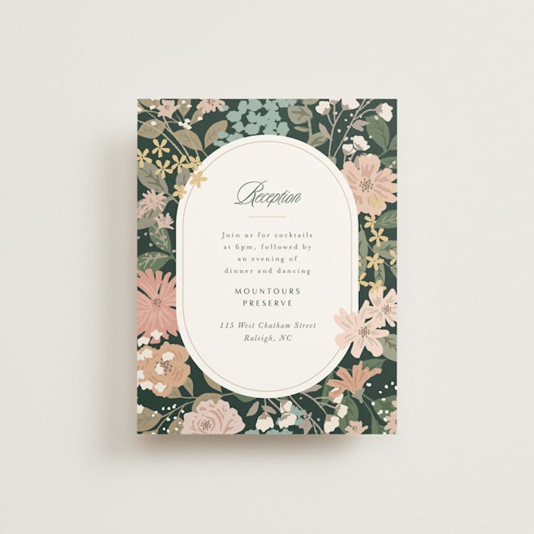 "Garden at Blue Hill" - Reception Cards in Meadow by Jennifer Wick - Front