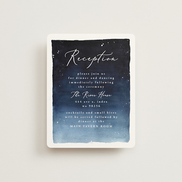 "Let It Snow" - Reception Cards in Celestial by Anastasia Makarova - Front