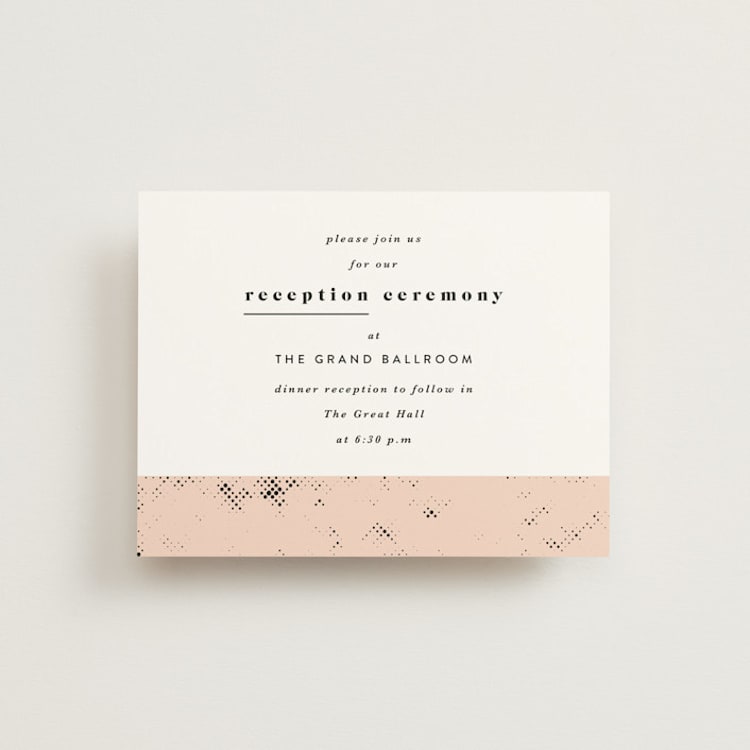 "New York" - Reception Cards in Blush by Nazia Hyder - Front