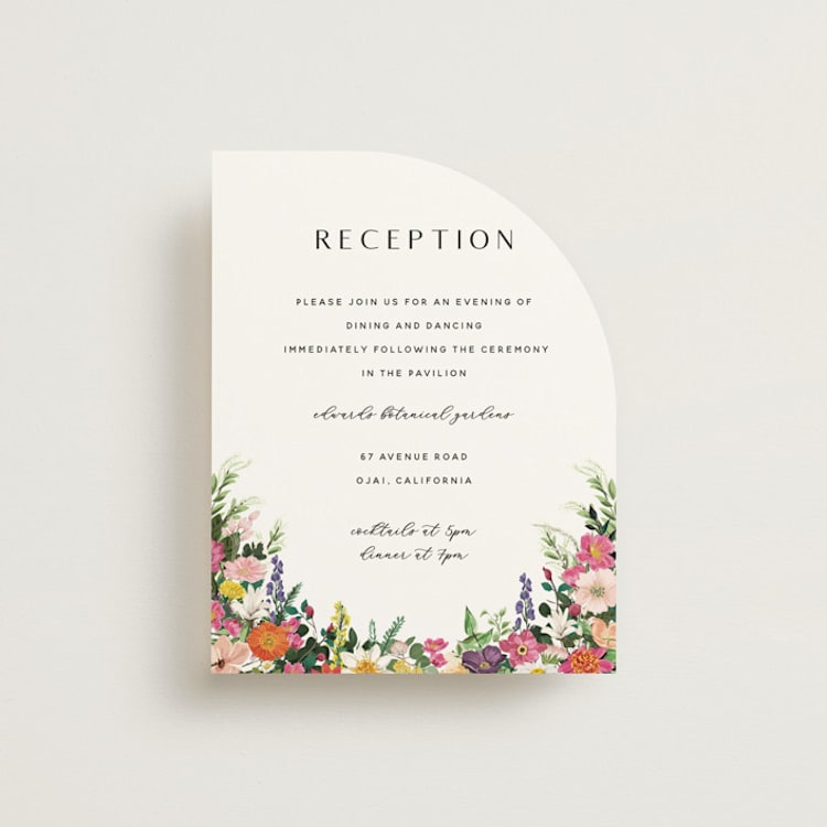 "Secret Garden" - Reception Cards in Daisy by Susan Moyal - Front
