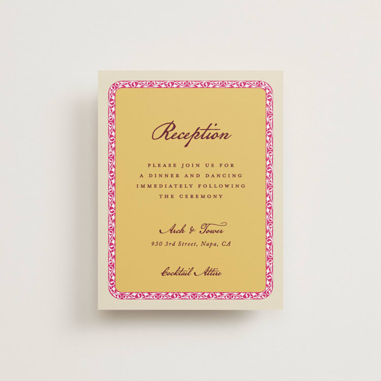 "Mughal Gardens" - Reception Cards in Ivory by Sherley Ferreira - Front