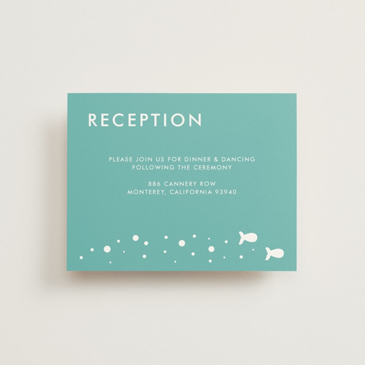 "Only Fish for Me" - Reception Cards in Tropical Sea by Ling Wang - Front