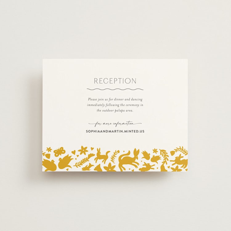 "Otomi" - Reception Cards in Sunshine by Shari Margolin - Front