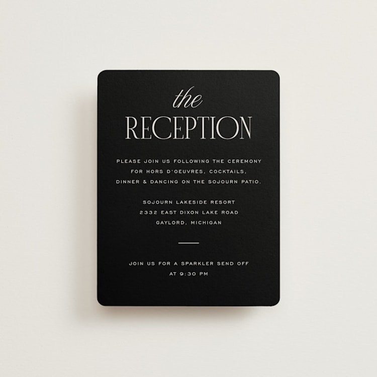 "Threaded" - Reception Cards in Suit by Pixel and Hank - Front