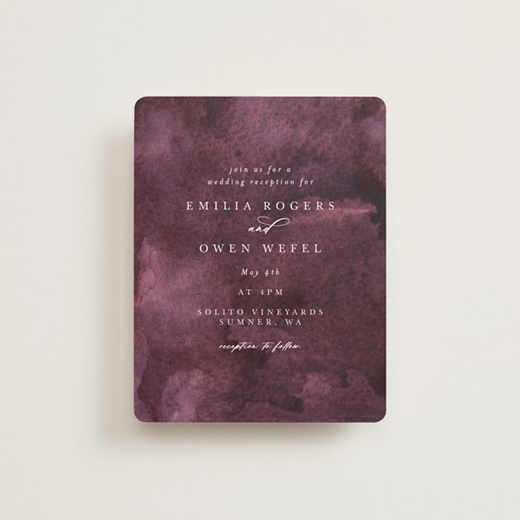 "iliya" - Reception Cards in Bordeaux by Itsy Belle Studio - Front