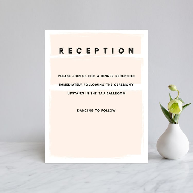 "bold blush" - Reception Cards in Blush by frances mathys - Front