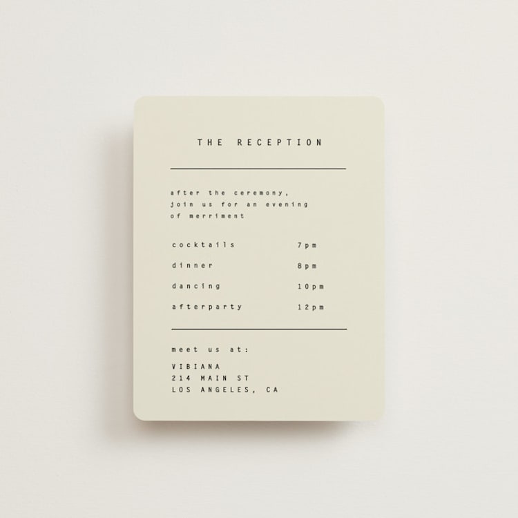 "Nonnette" - Reception Cards in Vanilla by Blustery August - Front