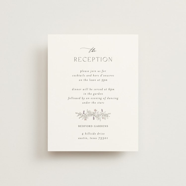 "Cottonwood" - Reception Cards in Ravello by Anne Ciotola - Front