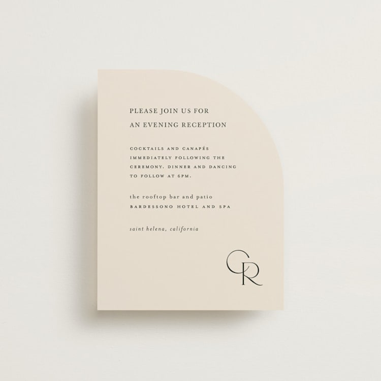 "Edge" - Reception Cards in Linen by Kelly Schmidt - Front