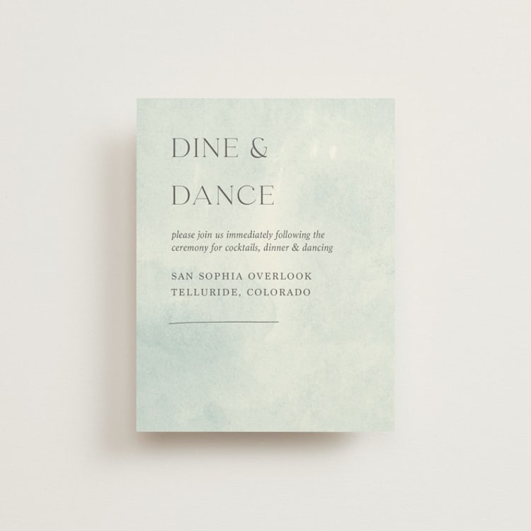 "Blue Jean Baby" - Reception Cards in Ocean by Chelsea Petaja - Front