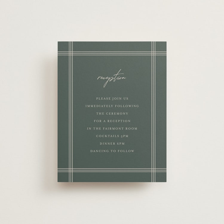 "Vista" - Reception Cards in Forest by Melanie Severin - Front