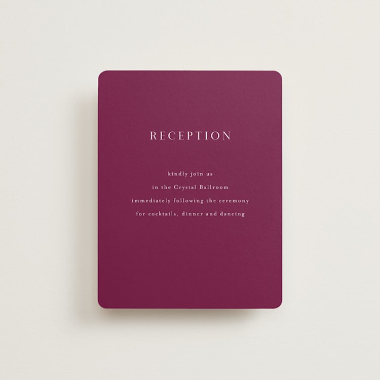 "veranda" - Reception Cards in Merlot by Angela Marzuki - Front