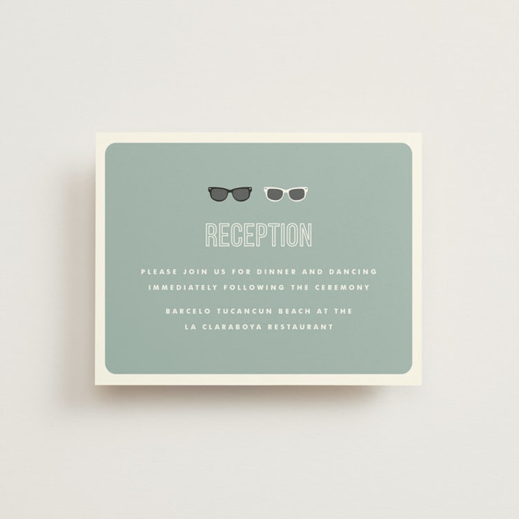 "Shades" - Reception Cards in Celadon by Olive and Violet - Front