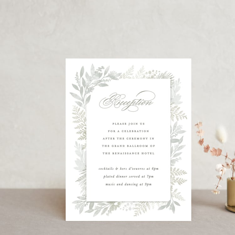 "Dear Greenery" - Reception Cards in Eucalyptus by Hooray Creative - Front
