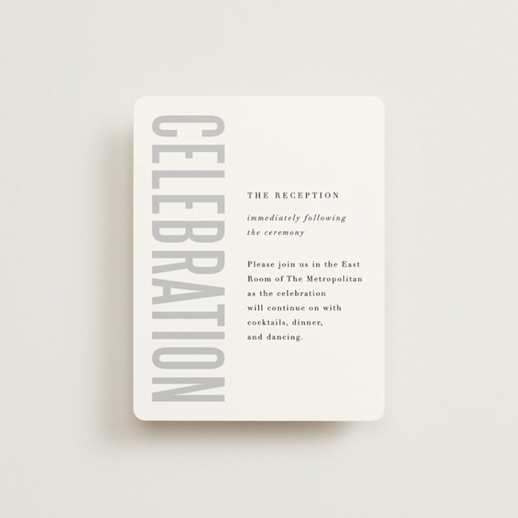"Monumental" - Reception Cards in Cotton by Jessie Steury - Front