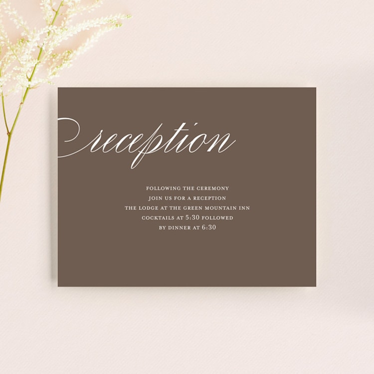 "Sweet scallop" - Reception Cards in Taupe by Annie Clark - Front