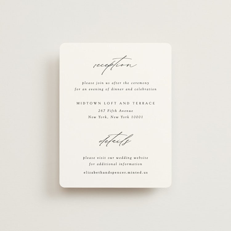 "emerald" - Reception Cards in Emerald by Andrea Cernin - Front