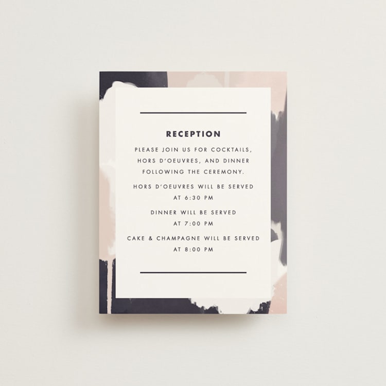 "Artistic Union" - Reception Cards in Indigo by Brooke Chandler - Front