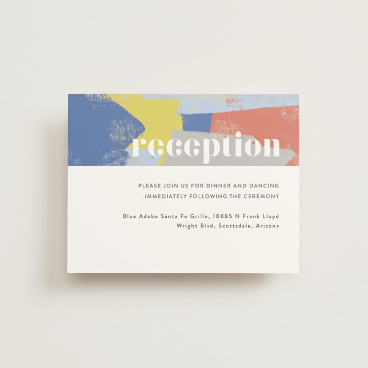 "Modern Muse" - Reception Cards in Bright by Rebecca Daublin - Front