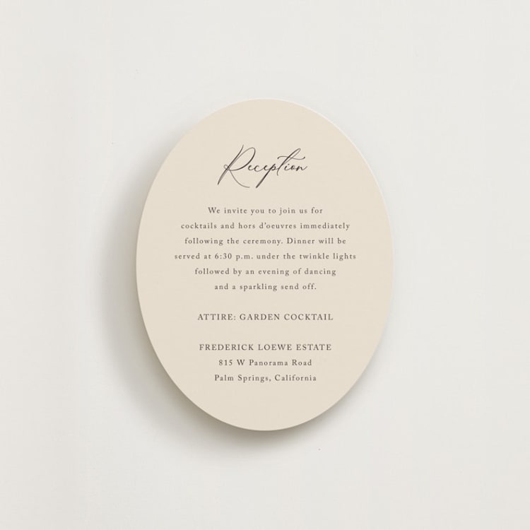 "Love Story" - Reception Cards in Mocha by Jennifer Postorino - Front
